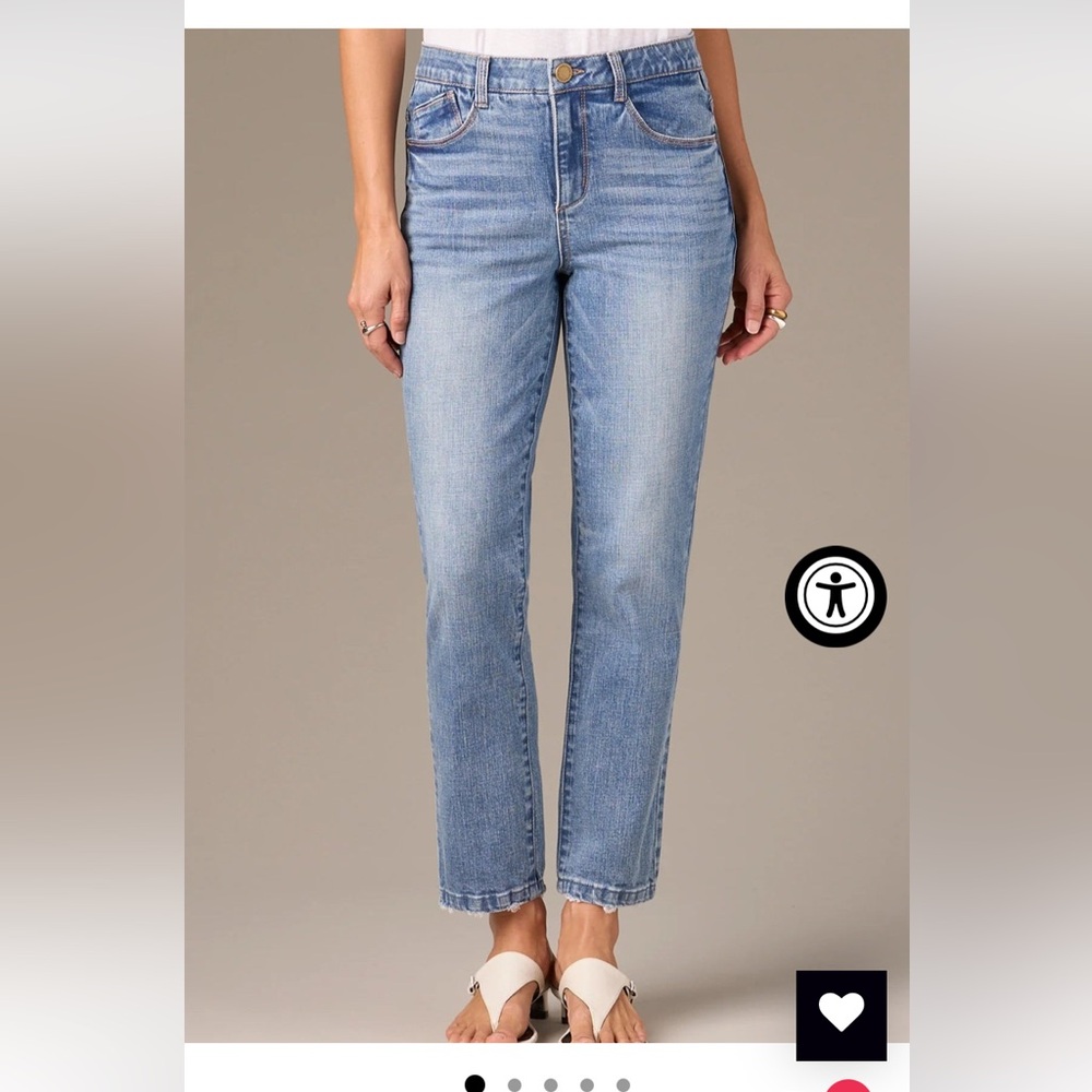 Wit & Wisdom Light Blue High Rise Vintage Skinny Jeans with Distressed Hem 18P